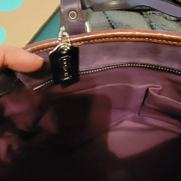 Vintage Purple Suede Coach Purse - Picture 12 of 16